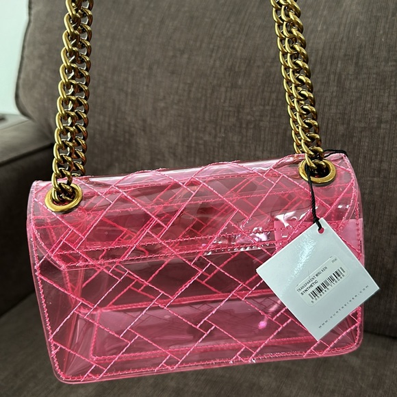 Kurt Geiger Pink Crossbody Bag with Gold Chain - Picture 3 of 4